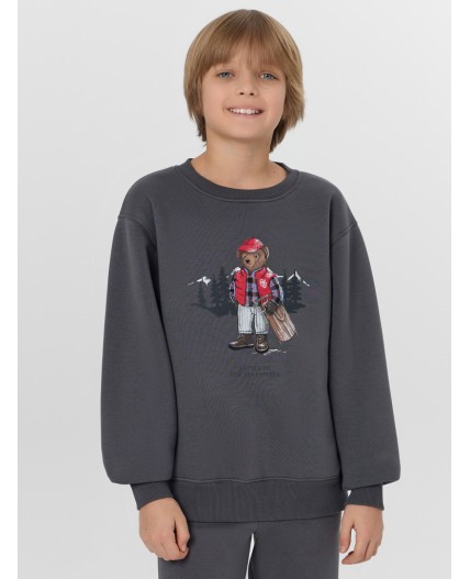 Джемпер серая жемчужина +печать