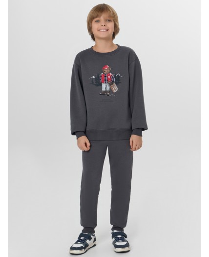 Джемпер серая жемчужина +печать