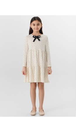Платье горошек на молочном