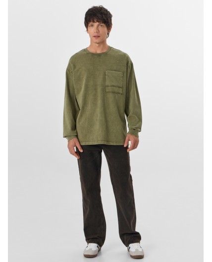Лонгслив ACID WASH зимний мох