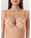 Бюстгальтер коралловые цветочки на пудре