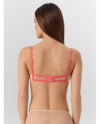 Бюстгальтер коралловые цветочки на пудре