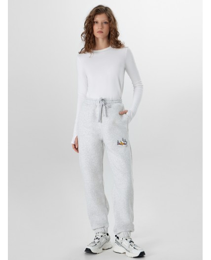 Брюки серый меланж 4306-А +печать3