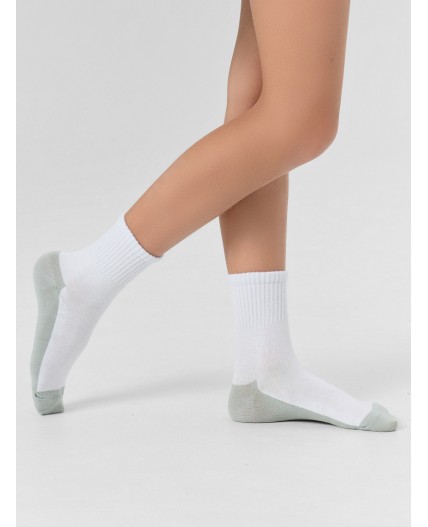 Носки белый/св.оливка