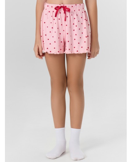 Шорты сердечки на розовом