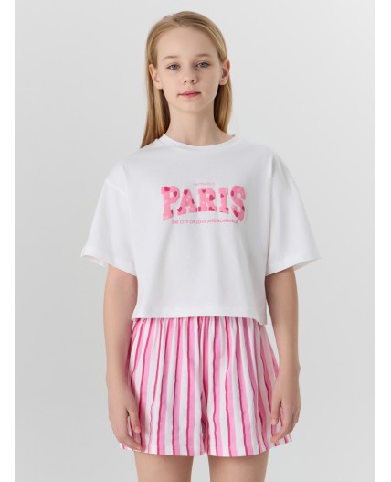 Комплект белый +розовая полоска