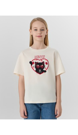 Футболка молочный +печать2