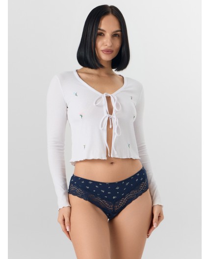 Трусы цветочки на синем