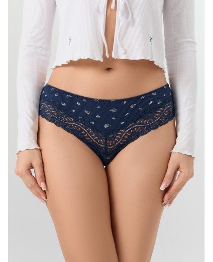 Трусы цветочки на синем