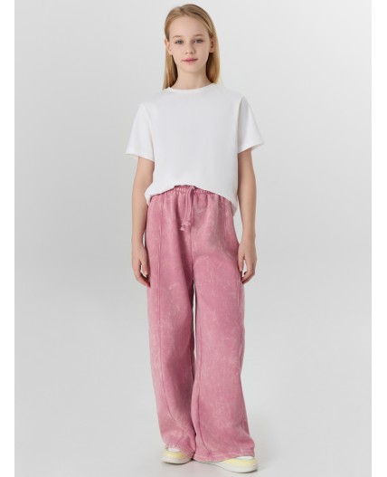 Брюки ACID WASH пыльный розовый