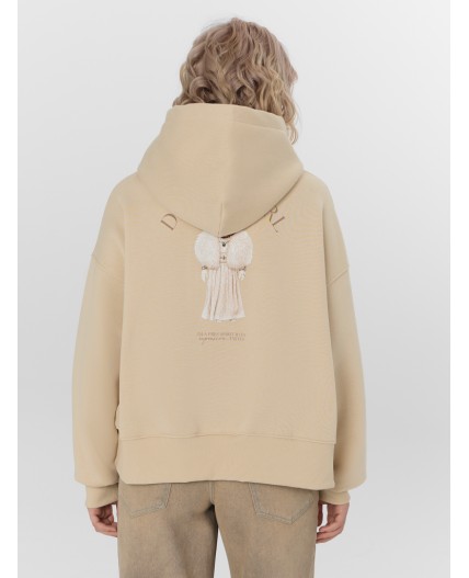 Худи св.бежевый +печать