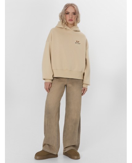 Худи св.бежевый +печать