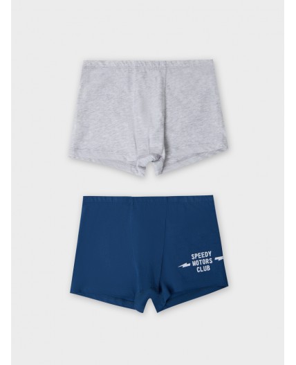 Трусы синий +серый меланж 4306-А +печать