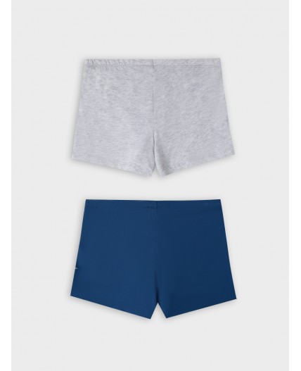 Трусы синий +серый меланж 4306-А +печать