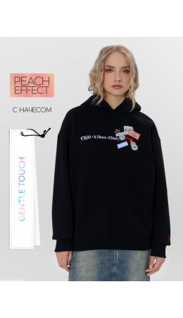 Худи черный +печать5