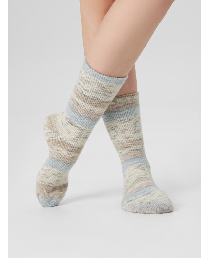 Носки коричневый /голубой