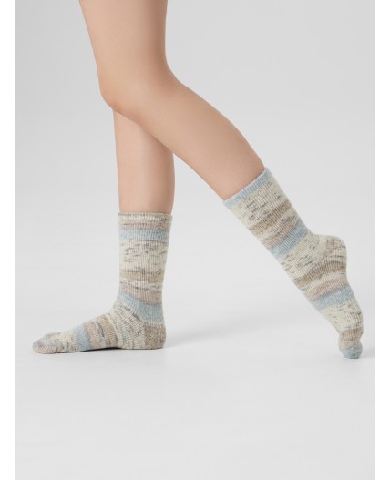 Носки коричневый /голубой