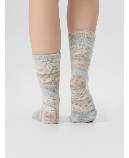 Носки коричневый /голубой