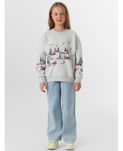 Свитшот серый меланж 4306-А +печать3