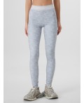 Легинсы серый меланж +печать