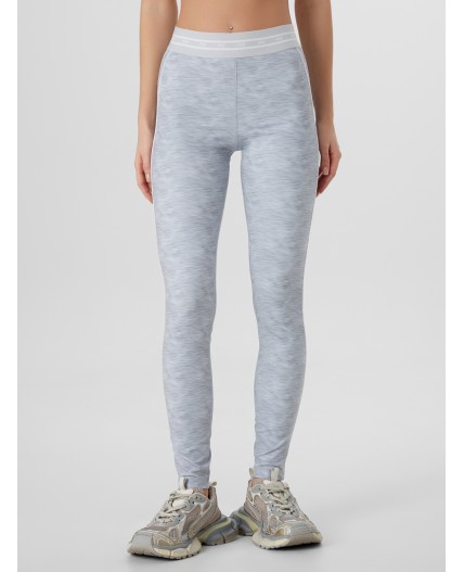 Легинсы серый меланж +печать