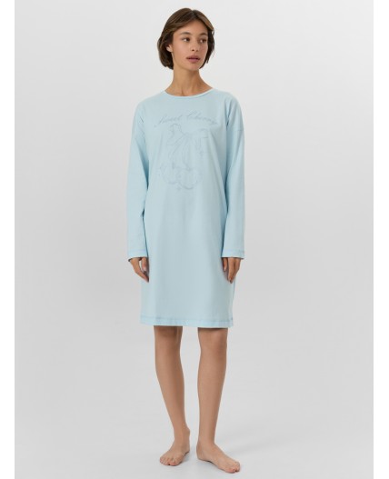 Сорочка голубое небо +печать