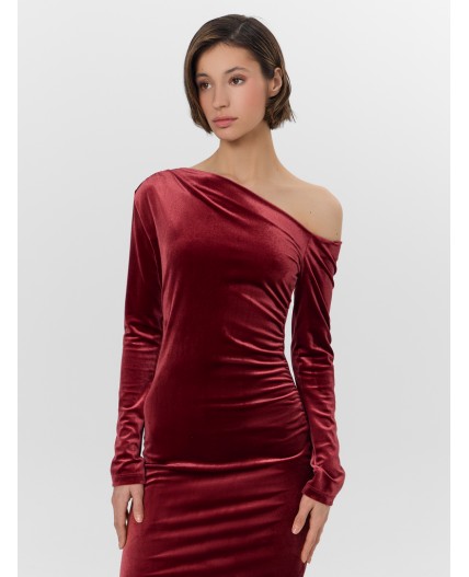 Платье бордовый