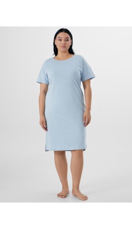 Сорочка горошек на голубом