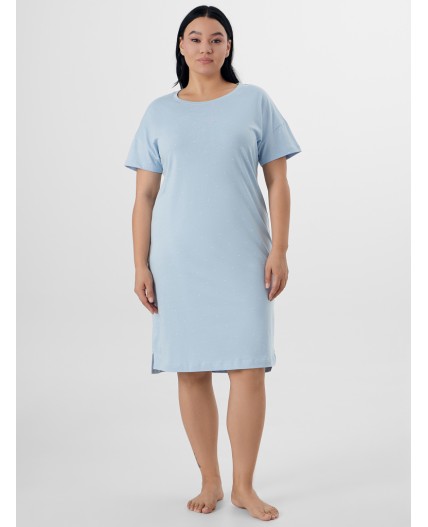 Сорочка горошек на голубом