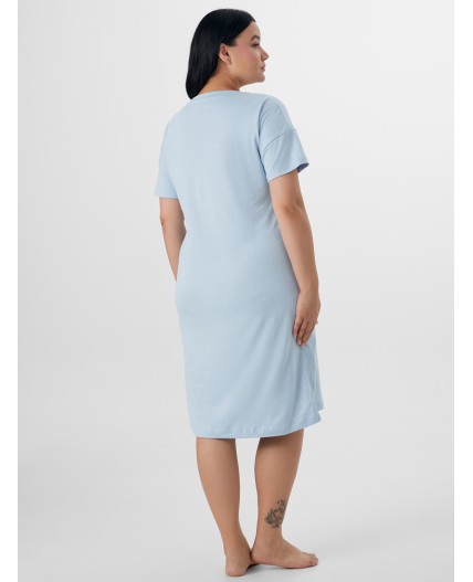 Сорочка горошек на голубом