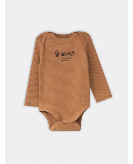 Боди охра +панды на молочном