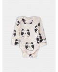 Боди охра +панды на молочном