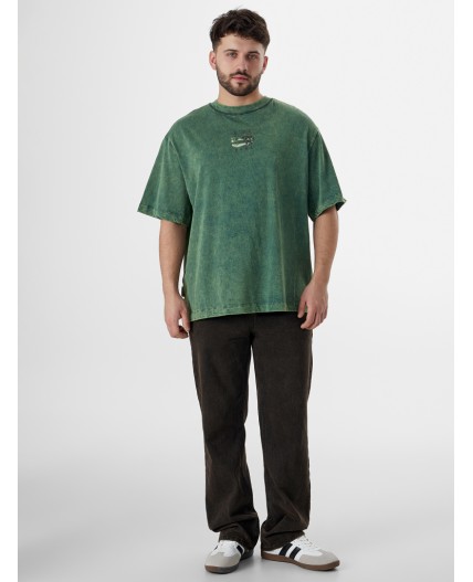 Футболка ACID WASH травяной +печать