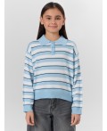 Поло бело -голубая полоска