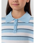 Поло бело -голубая полоска