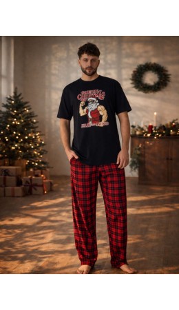 Комплект черный +черная клетка на красном