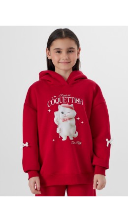 Худи т.красный +печать