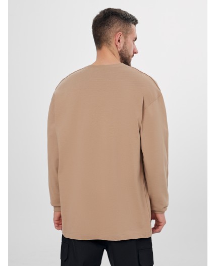 Лонгслив серебристый бежевый