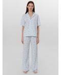 Пижама цветы на голубой полоске