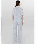 Пижама цветы на голубой полоске