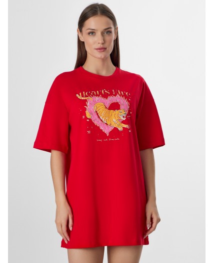 Туника красный +печать3