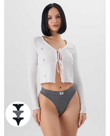 Трусы т.серый меланж 4348-F +черный +черный