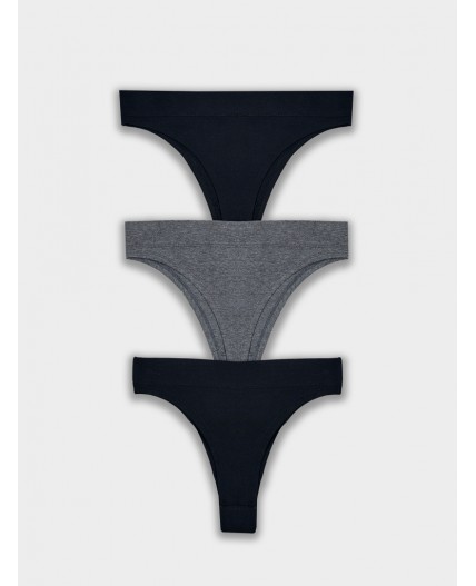 Трусы т.серый меланж 4348-F +черный +черный