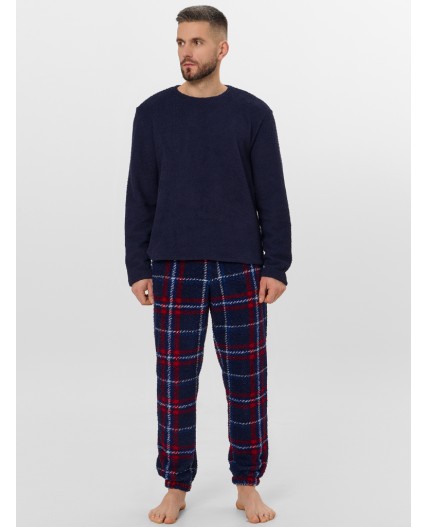 Комплект т.синий +красная клетка на т.синем