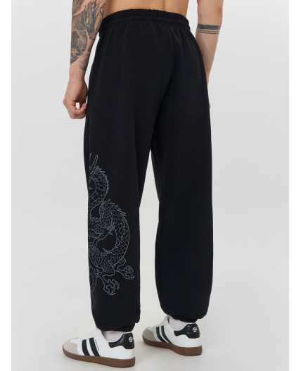 Джоггеры черный +печать2
