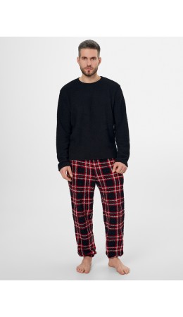 Комплект черный +красная клетка на черном