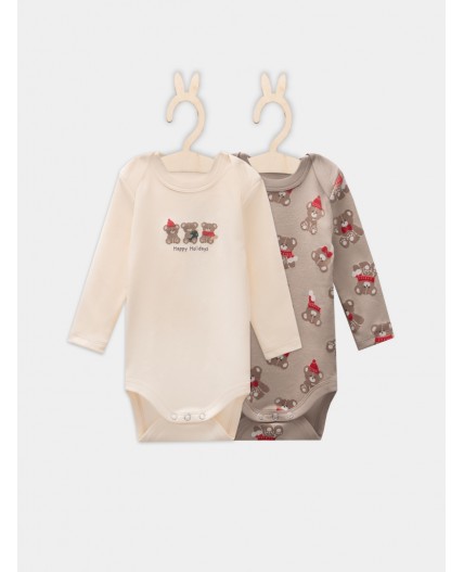 Боди сливочное масло +НГ мишутки на бежевом