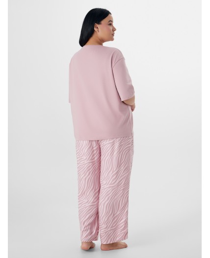 Комплект пыльный розовый +зебра на розовом