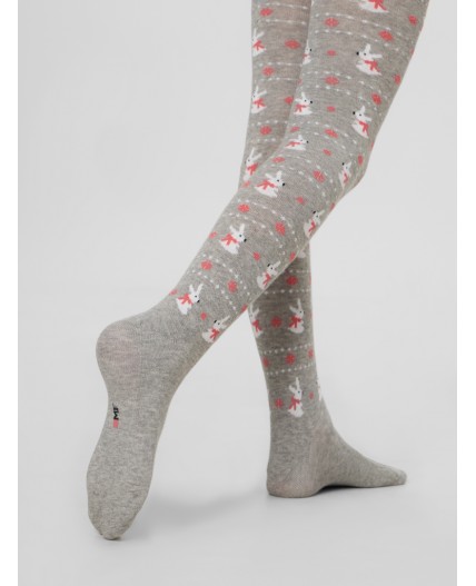 Колготки серый меланж
