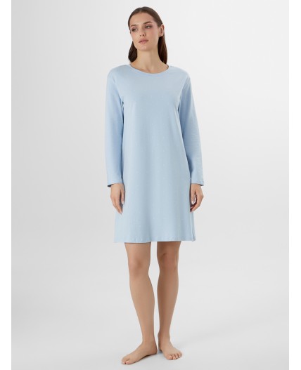 Платье горошек на голубом